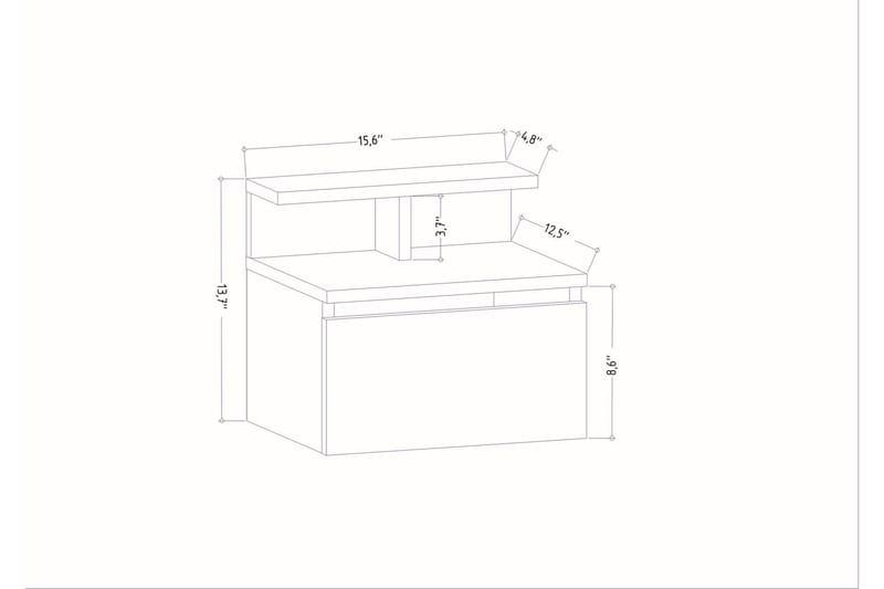 Desgrar Nattbord 39,8x35 cm - Antrasitt - Sengebord & nattbord