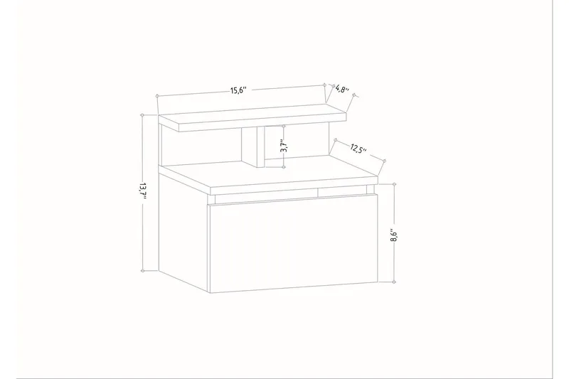Desgrar Nattbord 39,8x35 cm - Møbler - Bord - Avlastningsbord - Sengebord & nattbord