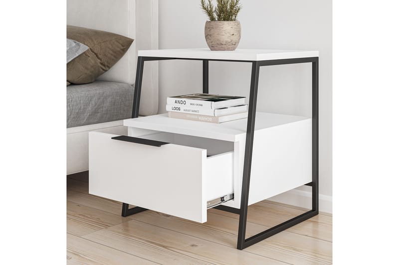 Desgrar Nattbord 45x50 cm - Hvit - Møbler - Bord - Avlastningsbord - Sengebord & nattbord
