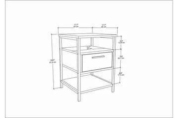 Desgrar Nattbord 45x61,8 cm - Svart - Møbler - Bord - Avlastningsbord - Sengebord & nattbord