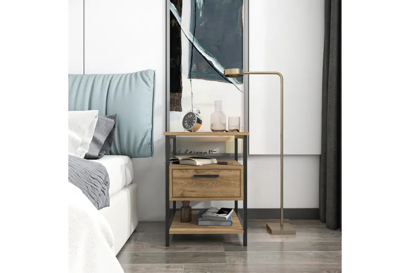 Desgrar Nattbord 45x61,8 cm - Svart - Møbler - Bord - Avlastningsbord - Sengebord & nattbord