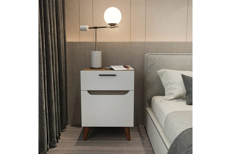 Desgrar Nattbord 45x63 cm - Hvit - Møbler - Bord - Avlastningsbord - Sengebord & nattbord