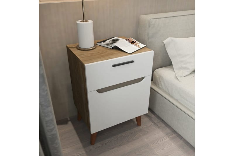 Desgrar Nattbord 45x63 cm - Hvit - Møbler - Bord - Avlastningsbord - Sengebord & nattbord