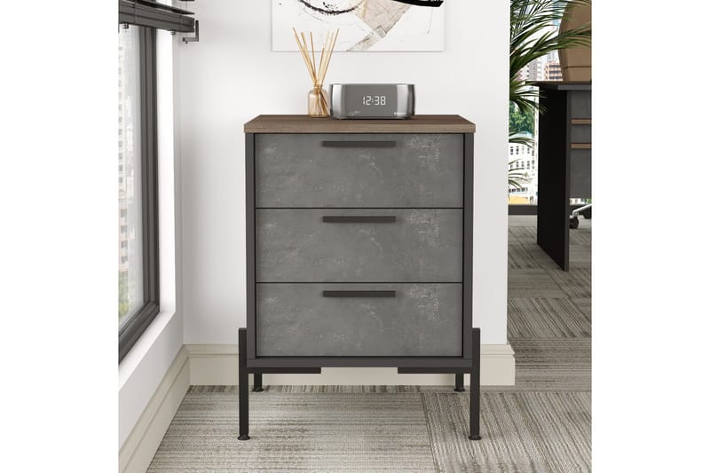 Desgrar Nattbord 54 cm - Brun/Betonggrå/Antrasitt - Møbler - Bord - Avlastningsbord - Sengebord & nattbord