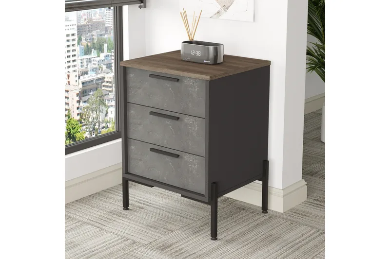 Desgrar Nattbord 54 cm - Brun/Betonggrå/Antrasitt - Møbler - Bord - Avlastningsbord - Sengebord & nattbord