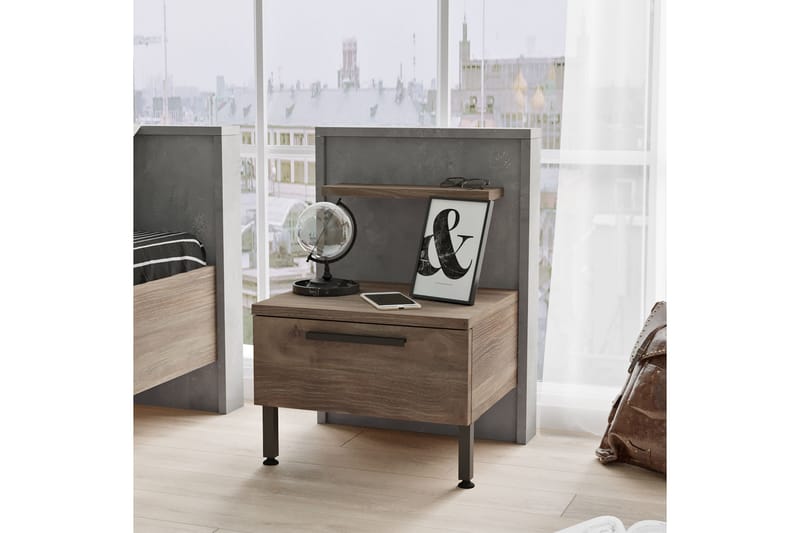 Drimmelen Nattbord 44 cm - Brun / Grå - Møbler - Bord - Avlastningsbord - Sengebord & nattbord