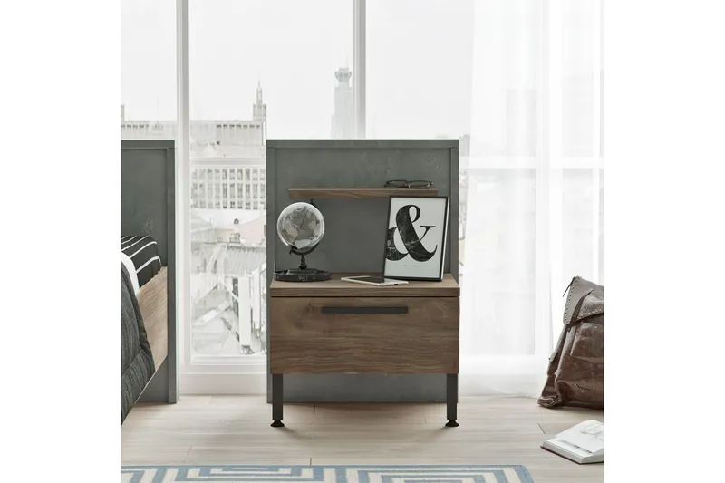 Drimmelen Nattbord 44 cm - Brun / Grå - Møbler - Bord - Avlastningsbord - Sengebord & nattbord