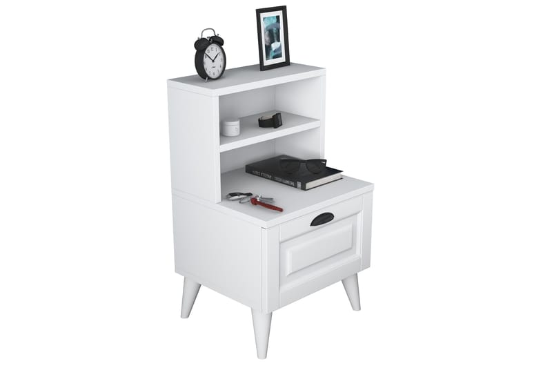 Eladia Nattbord 45 cm - Hvit - Møbler - Bord - Avlastningsbord - Sengebord & nattbord