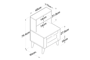 Eladia Nattbord 45 cm - Hvit - Møbler - Bord - Avlastningsbord - Sengebord & nattbord