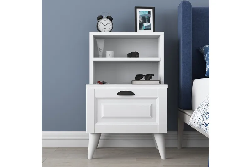 Eladia Nattbord 45 cm - Hvit - Møbler - Bord - Avlastningsbord - Sengebord & nattbord