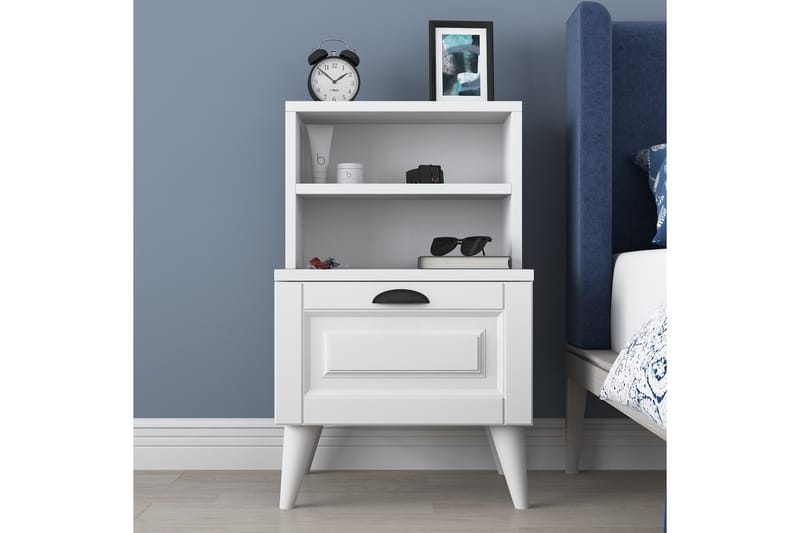 Eladia Nattbord 45 cm - Hvit - Møbler - Bord - Avlastningsbord - Sengebord & nattbord