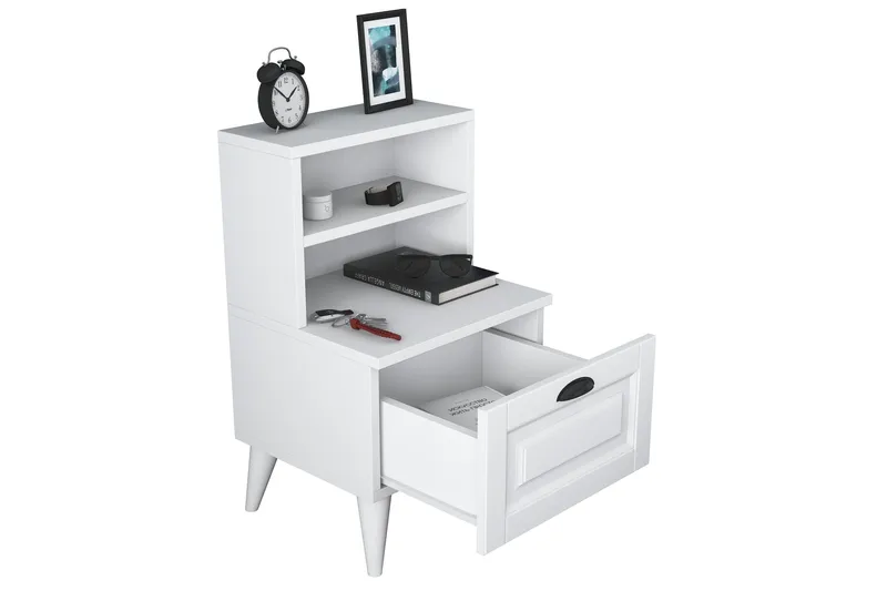 Eladia Nattbord 45 cm - Hvit - Møbler - Bord - Avlastningsbord - Sengebord & nattbord