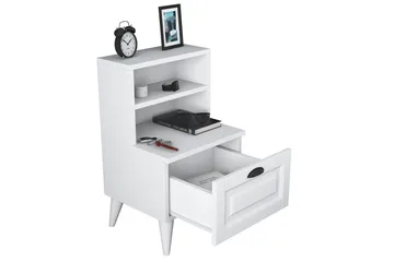 Eladia Nattbord 45 cm - Hvit - Møbler - Bord - Avlastningsbord - Sengebord & nattbord