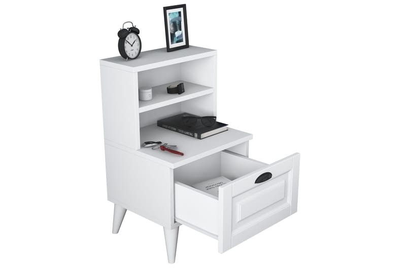 Eladia Nattbord 45 cm - Hvit - Møbler - Bord - Avlastningsbord - Sengebord & nattbord