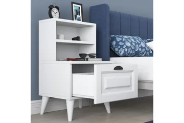 Eladia Nattbord 45 cm - Hvit - Møbler - Bord - Avlastningsbord - Sengebord & nattbord