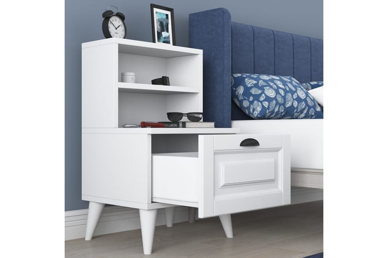 Eladia Nattbord 45 cm - Hvit - Møbler - Bord - Avlastningsbord - Sengebord & nattbord