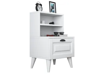 Eladia Nattbord 45 cm - Hvit - Møbler - Bord - Avlastningsbord - Sengebord & nattbord