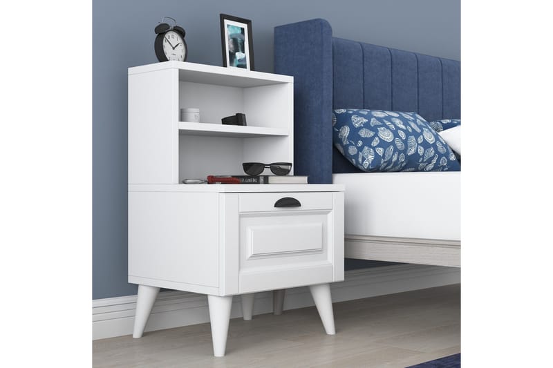 Eladia Nattbord 45 cm - Hvit - Møbler - Bord - Avlastningsbord - Sengebord & nattbord
