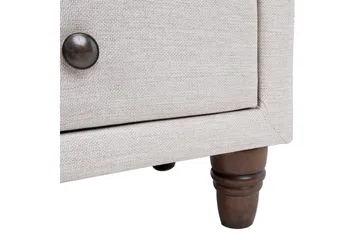 Emilia Nattbord med Oppbevaring og Skuffer i Stoff med Trebein - Beige - Møbler - Bord - Avlastningsbord - Sengebord & nattbord