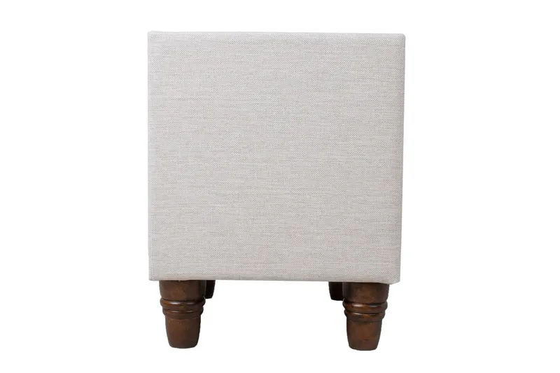 Emilia Nattbord med Oppbevaring og Skuffer i Stoff med Trebein - Beige - Møbler - Bord - Avlastningsbord - Sengebord & nattbord