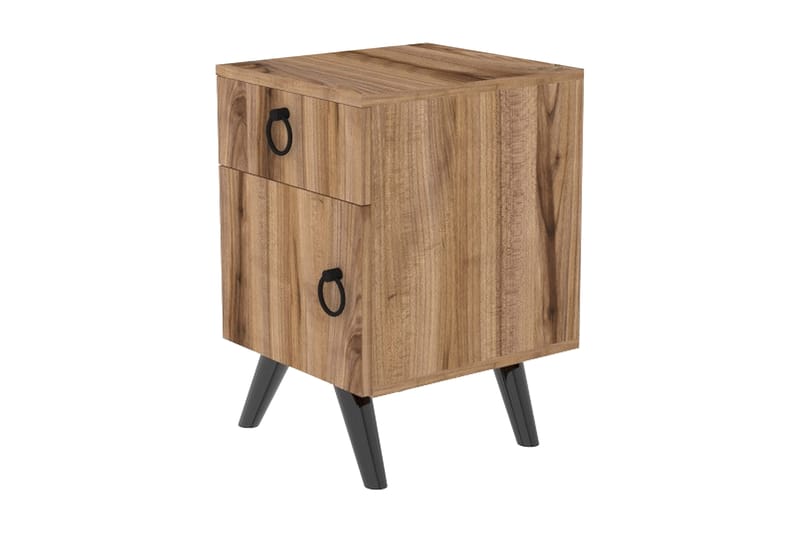Escoura Nattbord 40x44 cm - Mørkebrun - Møbler - Bord - Avlastningsbord - Sengebord & nattbord