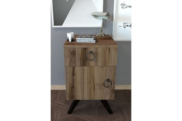 Escoura Nattbord 40x44 cm - Mørkebrun - Møbler - Bord - Avlastningsbord - Sengebord & nattbord