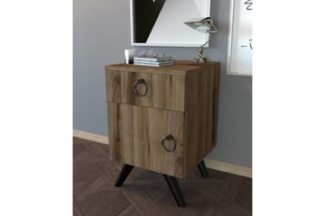 Escoura Nattbord 40x44 cm - Mørkebrun - Møbler - Bord - Avlastningsbord - Sengebord & nattbord