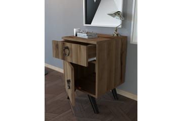 Escoura Nattbord 40x44 cm - Mørkebrun - Møbler - Bord - Avlastningsbord - Sengebord & nattbord
