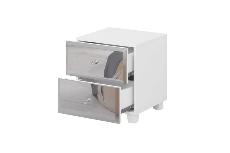 Eshton Nattbord 45x45 cm - Hvit - Møbler - Bord - Avlastningsbord - Sengebord & nattbord