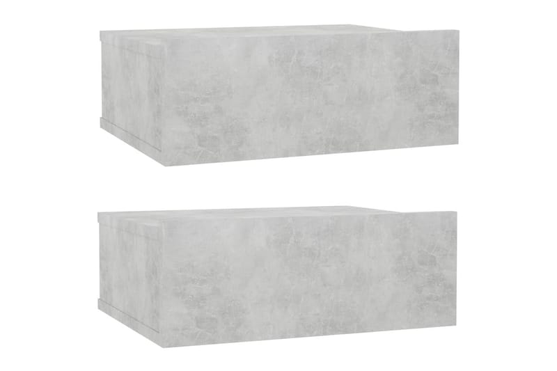 Flytende nattbord 2 stk betonggrå 40x30x15 cm sponplate - Møbler - Bord - Avlastningsbord - Sengebord & nattbord
