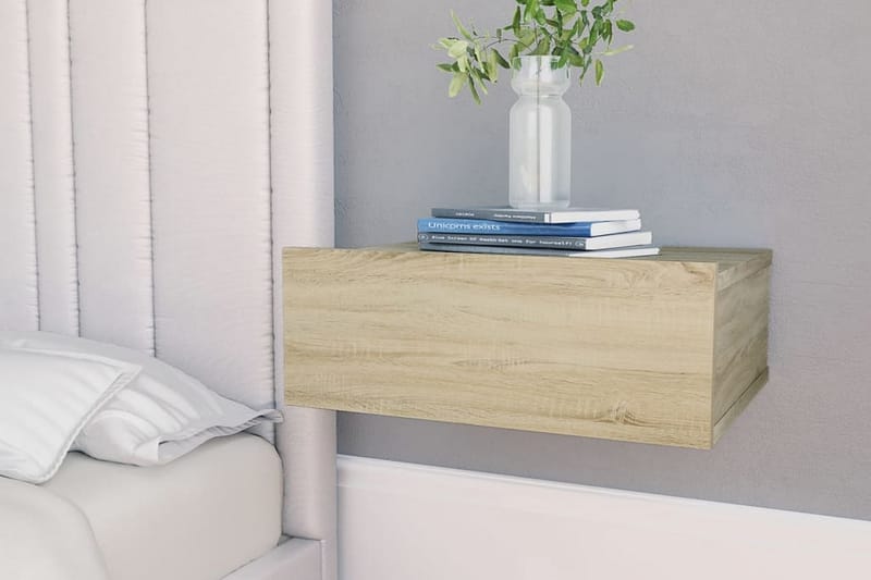 Flytende nattbord sonoma eik 40x30x15 cm sponplate - Møbler - Bord - Avlastningsbord - Sengebord & nattbord