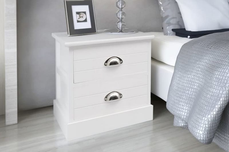 Franske Nattbord 2 stk Hvit - Hvit - Møbler - Bord - Avlastningsbord - Sengebord & nattbord