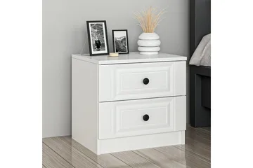 Fruitland Nattbord 54 cm i Tre med Oppbevaring og Skuffer - Hvit - Møbler - Bord - Avlastningsbord - Sengebord & nattbord