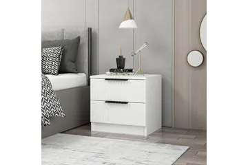 Fruitland Nattbord 54 cm i Tre med Oppbevaring og Skuffer - Hvit - Møbler - Bord - Avlastningsbord - Sengebord & nattbord
