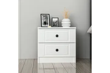 Fruitland Nattbord 54 cm i Tre med Oppbevaring og Skuffer - Hvit - Møbler - Bord - Avlastningsbord - Sengebord & nattbord
