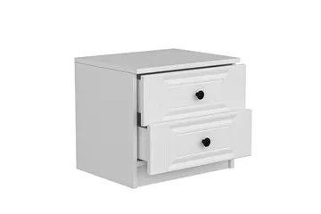 Fruitland Nattbord 54 cm i Tre med Oppbevaring og Skuffer - Hvit - Møbler - Bord - Avlastningsbord - Sengebord & nattbord