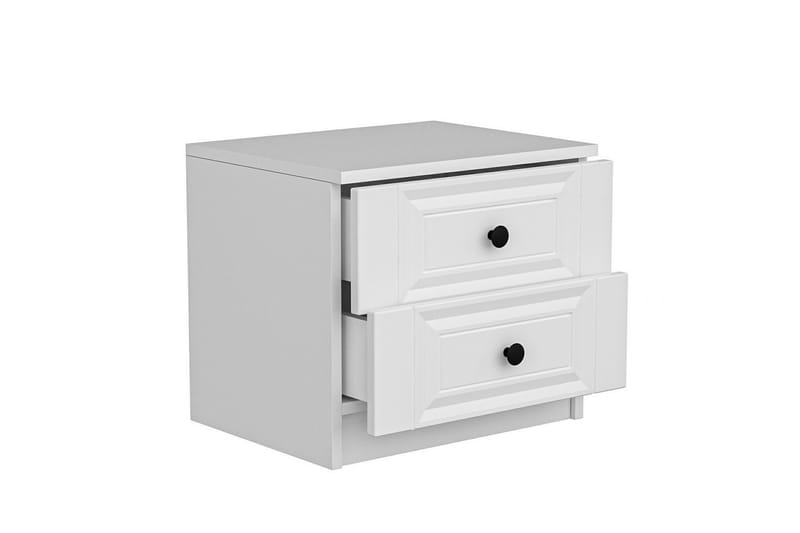 Fruitland Nattbord 54 cm i Tre med Oppbevaring og Skuffer - Hvit - Møbler - Bord - Avlastningsbord - Sengebord & nattbord