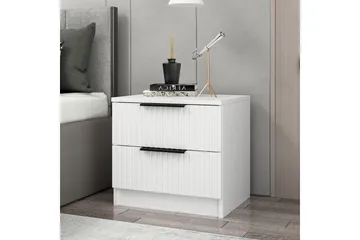 Fruitland Nattbord 54 cm i Tre med Oppbevaring og Skuffer - Hvit - Møbler - Bord - Avlastningsbord - Sengebord & nattbord