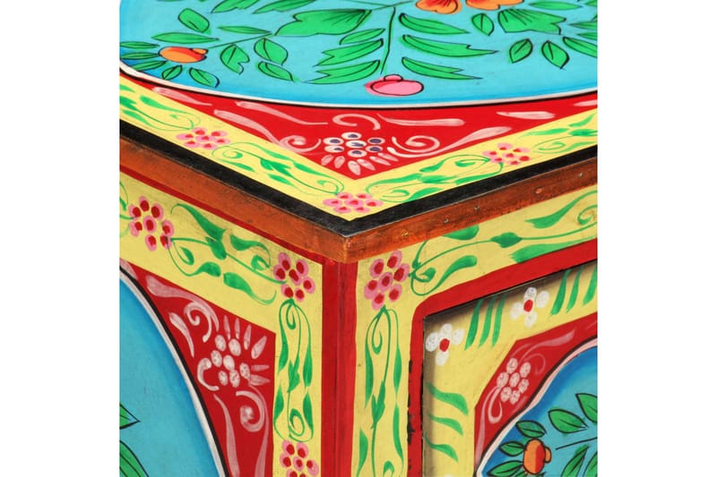 Håndmalt nattbord 40x30x50 cm heltre mango - Flerfarget - Møbler - Bord - Avlastningsbord - Sengebord & nattbord