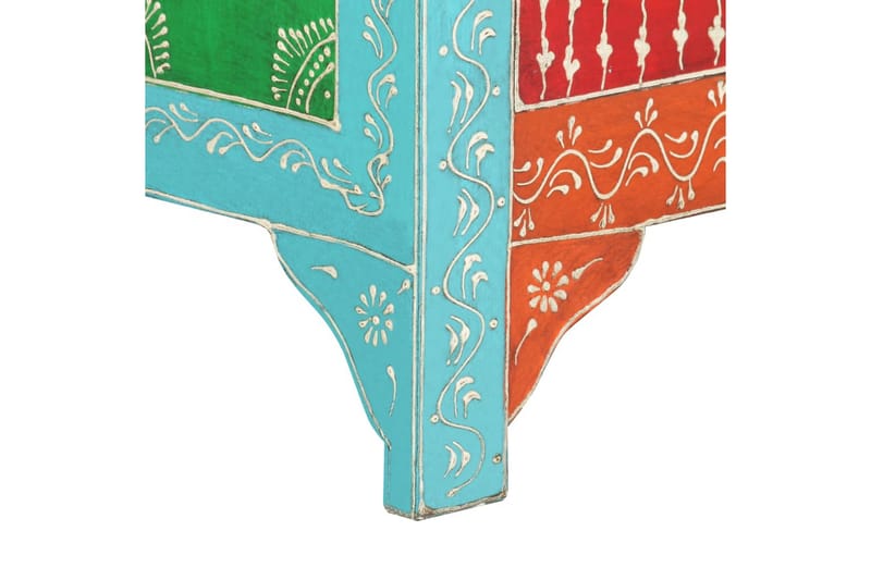 Håndmalt nattbord 40x30x50 cm heltre mango - Flerfarget - Møbler - Bord - Avlastningsbord - Sengebord & nattbord