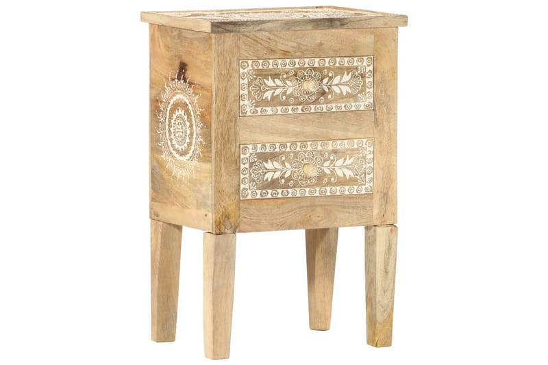 Håndmalt nattbord 40x30x60 cm heltre mango - Brun - Møbler - Bord - Avlastningsbord - Sengebord & nattbord