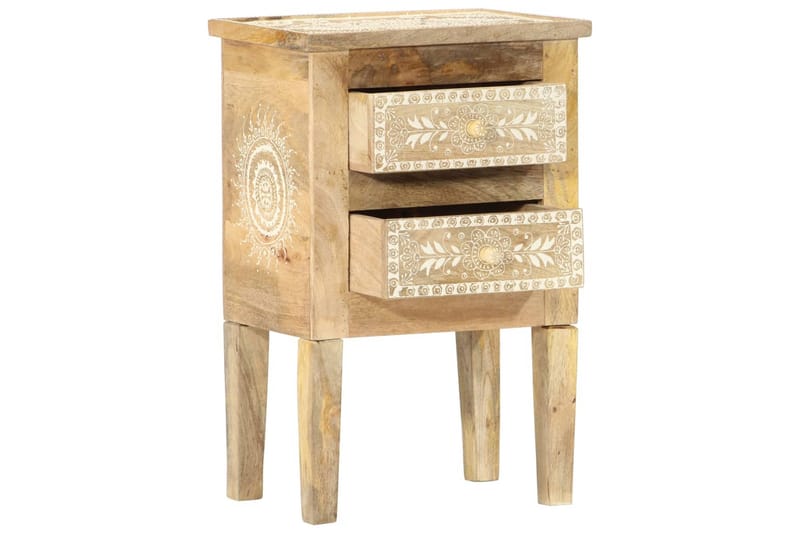 Håndmalt nattbord 40x30x60 cm heltre mango - Brun - Møbler - Bord - Avlastningsbord - Sengebord & nattbord