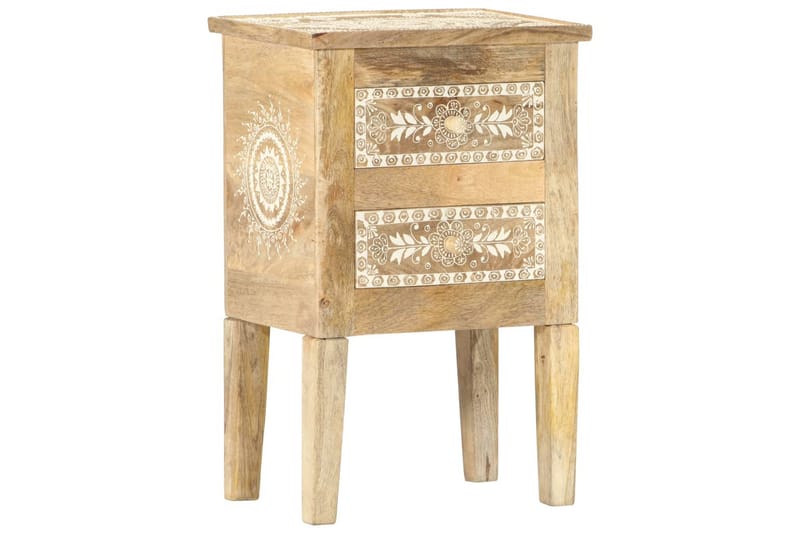 Håndmalt nattbord 40x30x60 cm heltre mango - Brun - Møbler - Bord - Avlastningsbord - Sengebord & nattbord