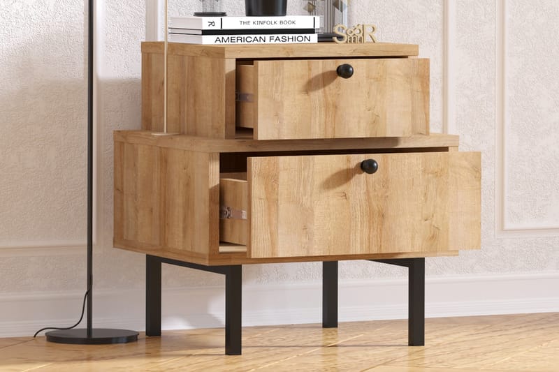 Habama Nattbord - Brun - Møbler - Bord - Avlastningsbord - Sengebord & nattbord