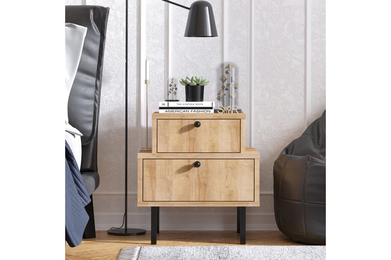 Habama Nattbord - Brun - Møbler - Bord - Avlastningsbord - Sengebord & nattbord