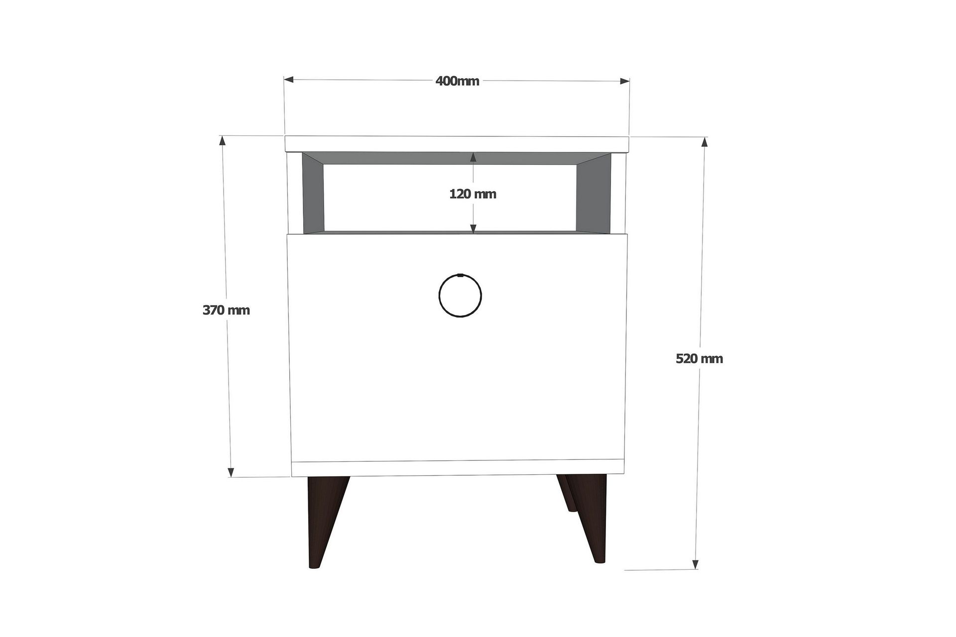 Harbours Nattbord 52 cm - Hvit - Møbler - Bord - Avlastningsbord - Sengebord & nattbord