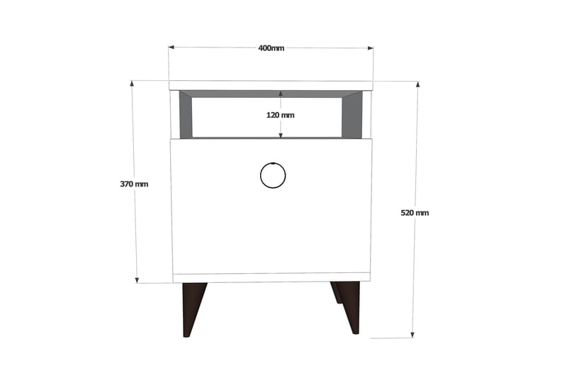 Harbours Nattbord 52 cm - Hvit - Møbler - Bord - Avlastningsbord - Sengebord & nattbord