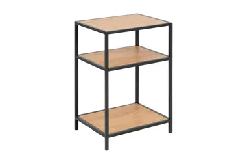 Hasslevik Nattbord 35 cm med Oppbevaring Hyller - Natur/Svart - Møbler - Bord - Avlastningsbord - Sengebord & nattbord