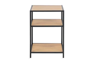 Hasslevik Nattbord 35 cm med Oppbevaring Hyller - Natur/Svart - Møbler - Bord - Avlastningsbord - Sengebord & nattbord