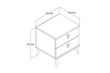 Heibert nattbord 52 cm - Møbler - Bord - Avlastningsbord - Sengebord & nattbord